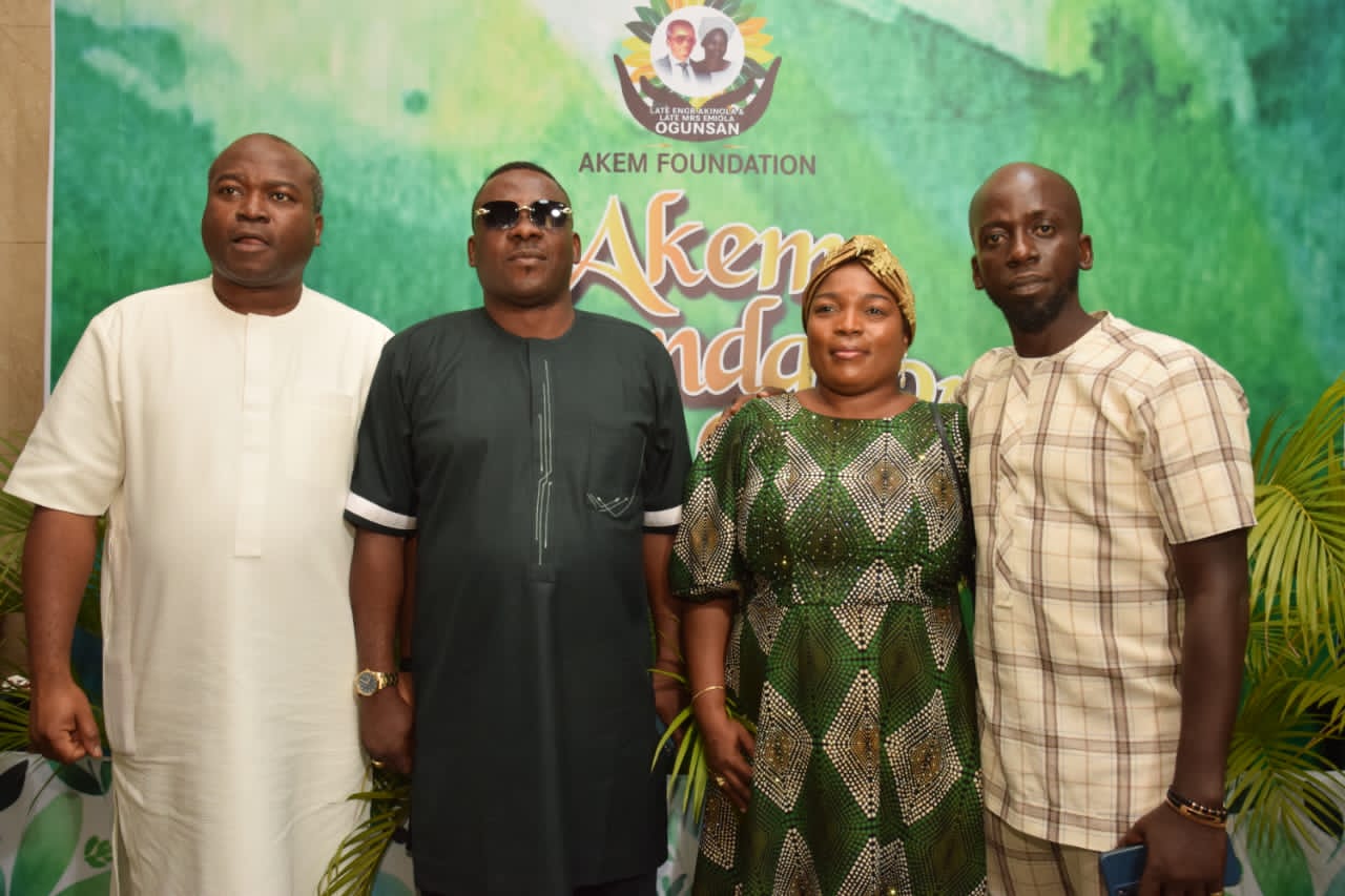 The Ogunsans; Dr. Ayodele, Mr. Abiodun, Mrs. Aduke and Mr. Folorunso during the 2nd anniversary of AKEM Foundation at The Civic Center, Victoria Island, Lagos