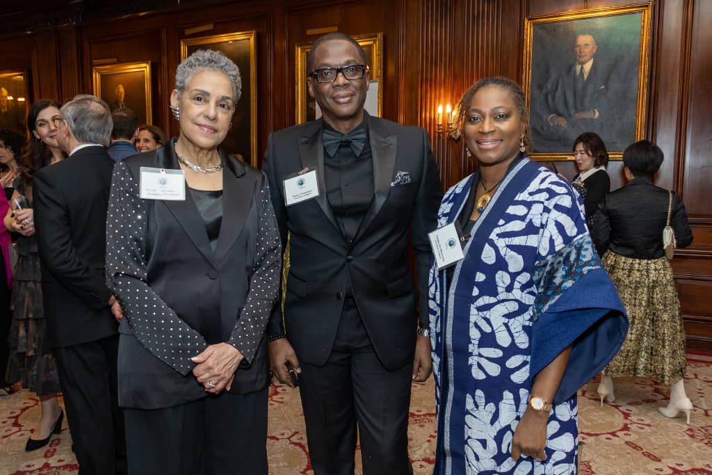 L-R: Idowu Thompson, Group Executive, Private Banking and Wealth Management, FirstBank receiving the Best Private Bank award trophy from Joseph Giarraputo, Founder and Editorial Director, Global Finance Magazine during a networking session at the dinner and award ceremony of the Global Finance ninth annual World’s Best Private Banks Awards for 2024 held recently in New York, USA.