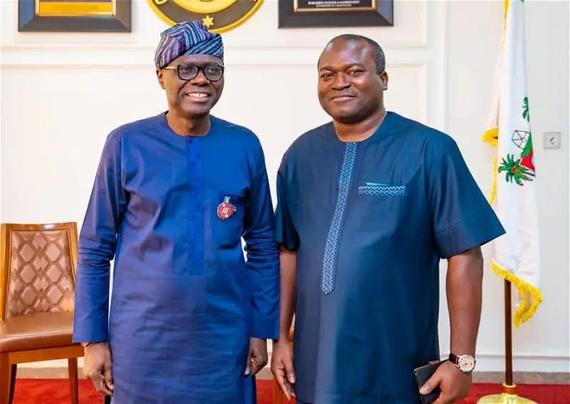 L-R: Executive Governor, Lagos State, Mr. Babajide Olusola Sanwo-Olu and the Board Member, Lagos State Security Trust Fund, LSSTF, Dr. Ayo Ogunsan
