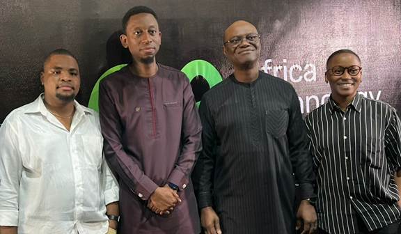 L–R: Chief Innovation Officer, Africa Technology Expo, Nnaemeka Clinton; Commissioner for Innovation, Science, and Technology in Lagos State, Olatubosun Alake; Executive Director and Chief Risk Officer, Fidelity Bank Plc, Mr. Kevin Ugwuoke; and Vice President, Ventures and Ecosystem, Africa Technology Expo, Cynthia Chisom; at the 2024 Africa Technology Expo (ATE 2024) which took place over the weekend in Lagos.