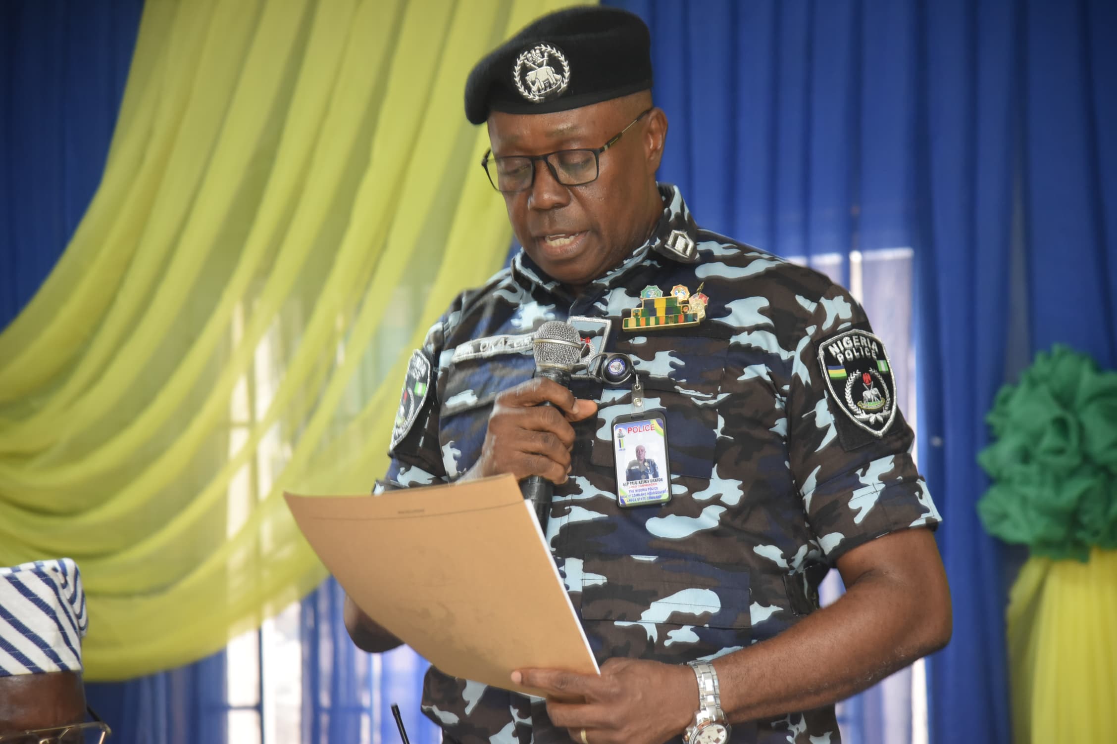 Area Commander, Area F Command, Ikeja, ACP Paul Azuka Okafor giving his welcome speech...