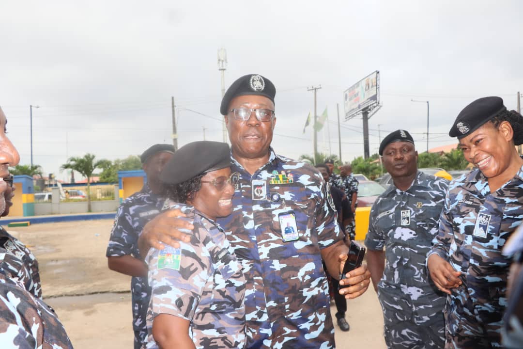 L-R: DPO Alausa Division, CSP Tokunbo Abaniwonda; Area Commander, Area F, ACP Paul Azuka Okafor and DPO Ojodu Division, CSP Elizabeth Oluwatoyin Opadola during CP Fayoade's Familiarisation and Sensitization visit to Area F Command...
