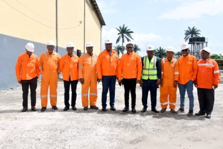 Executive Secretary NCDMB, Engr. Felix Omatsola Ogbe in a photo session with Management team of Shell Petroleum Development Company of Nigeria (SPDC)