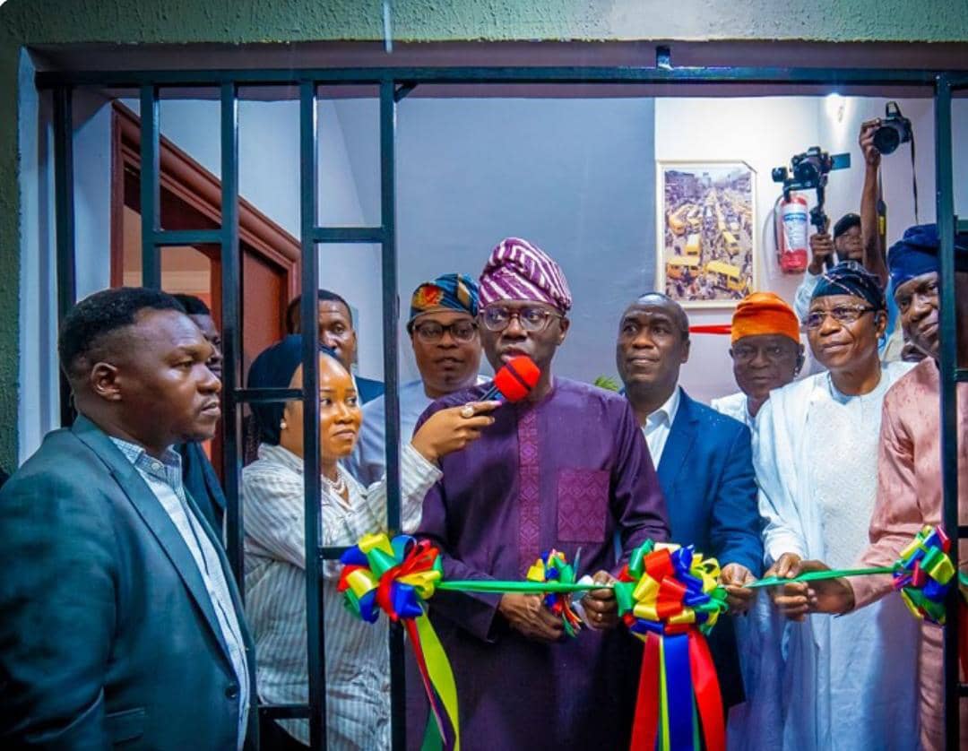 The Governor of Lagos State, Mr. Babajide Olusola SANWO-OLU during commissioning of 270 Home units (cluster 1)  Egan - Igando Mixed Housing Estate, Lagos  State
