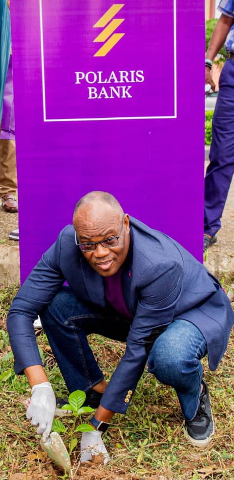 Polaris Bank ED, Chris Ofikulu planting a tree