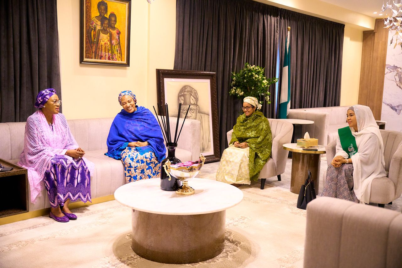 Cross Section of those who accompanied the First Lady of the federal Republic of Nigeria, Senator Oluremi Tinubu on the condolence visit to the wife of the Vice President, Hajia Nana Shettima on the death of her mother which occoured of Sunday 23rd June. The visit was in Abuja on Tuesday 2nd July...