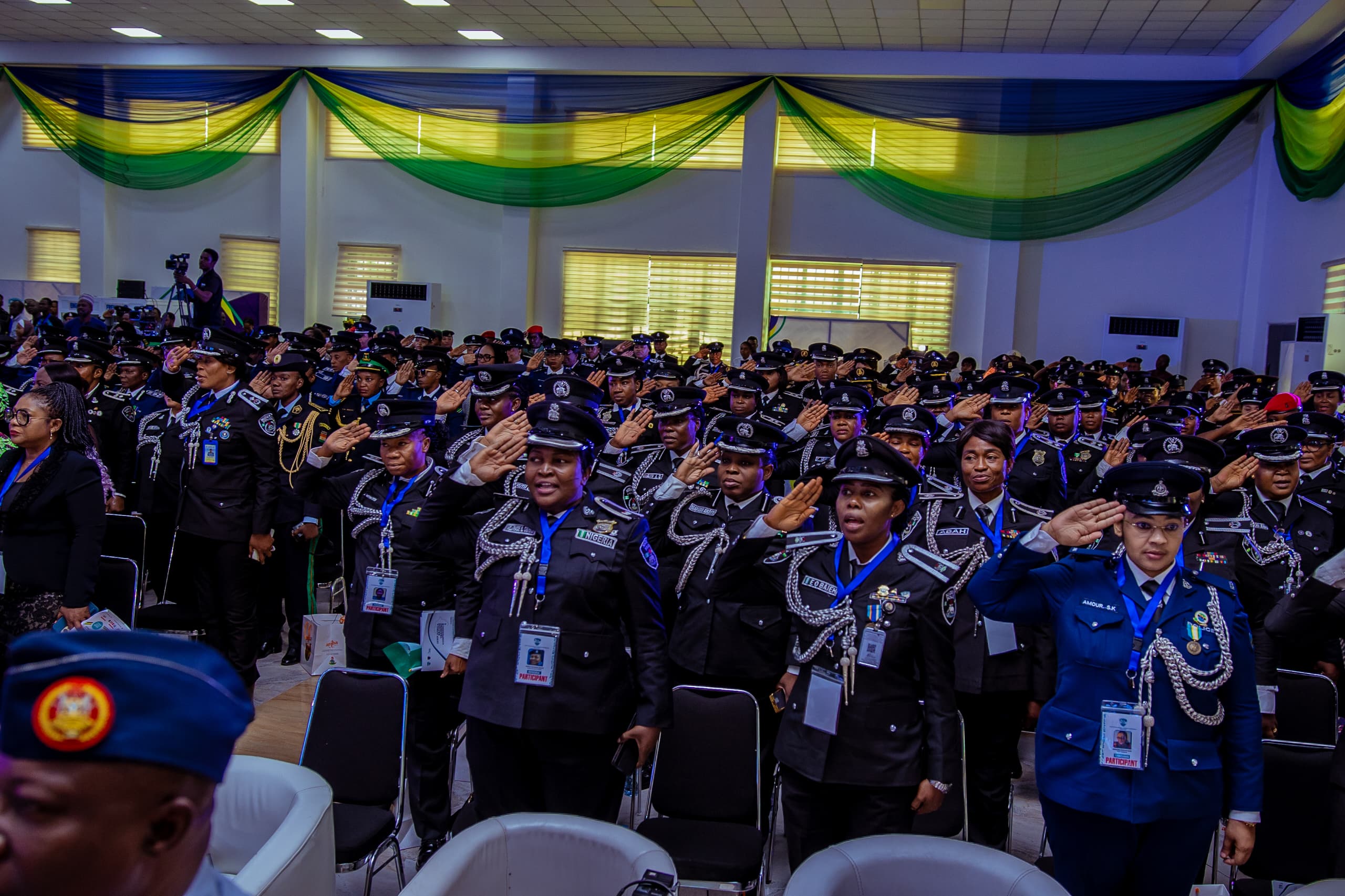 Female Police officers at the opening ceremony of the International Association of Women Police (IAWP) Africa Region Training Conference held at the Nigeria Police Resource Centre, Abuja