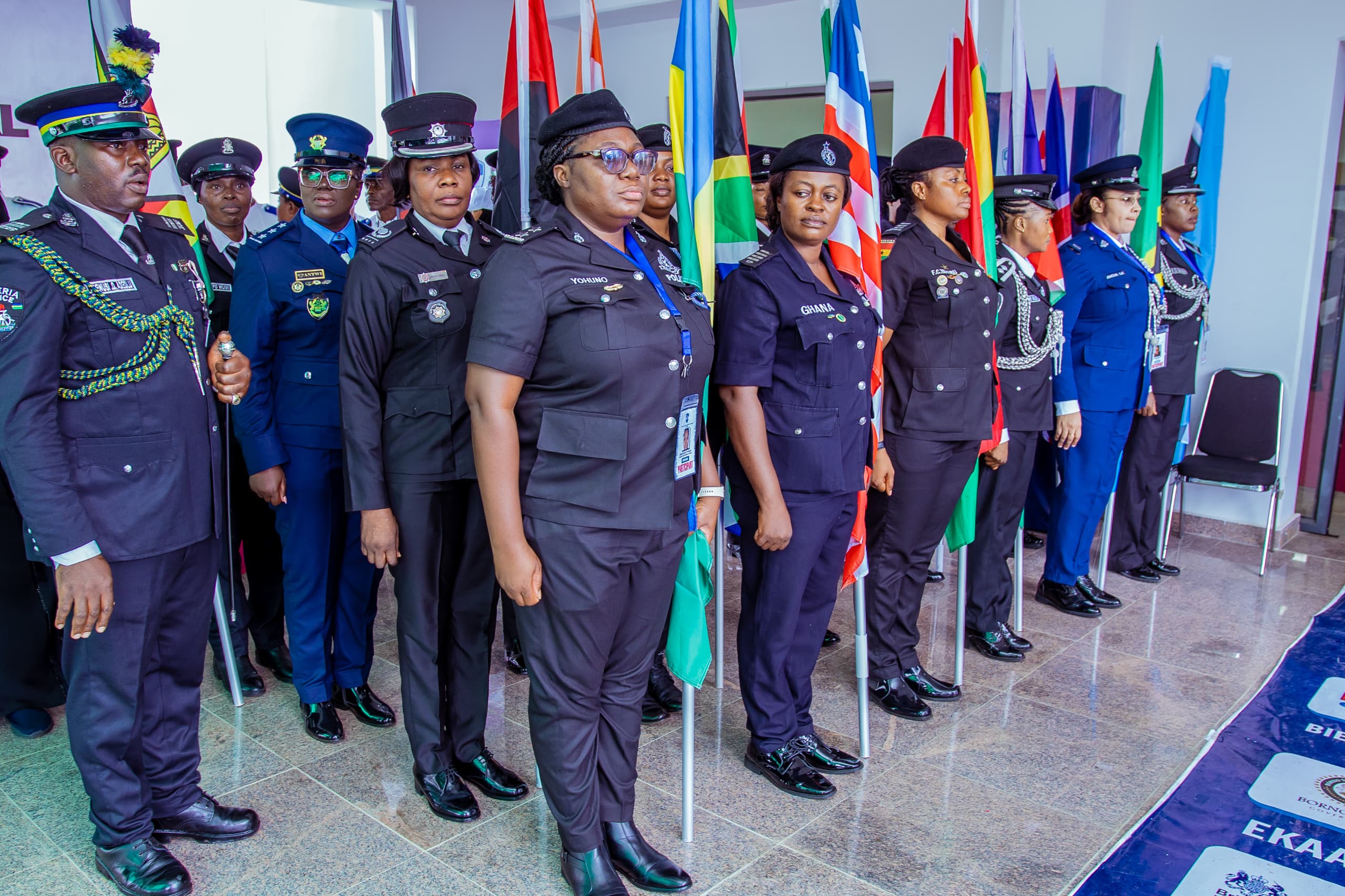 Female Police officers at the opening ceremony of the International Association of Women Police (IAWP) Africa Region Training Conference held at the Nigeria Police Resource Centre, Abuja
