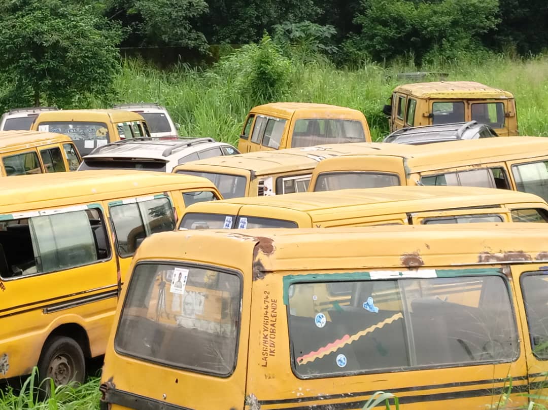 Impounded vehicles by Lagos Taskforce