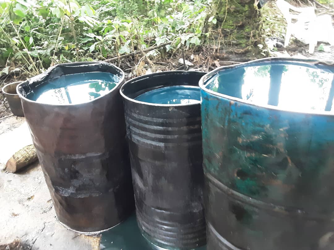 Drums of stolen crude oil recovered by NSCDC Commandant General's Special Intelligence Squad
