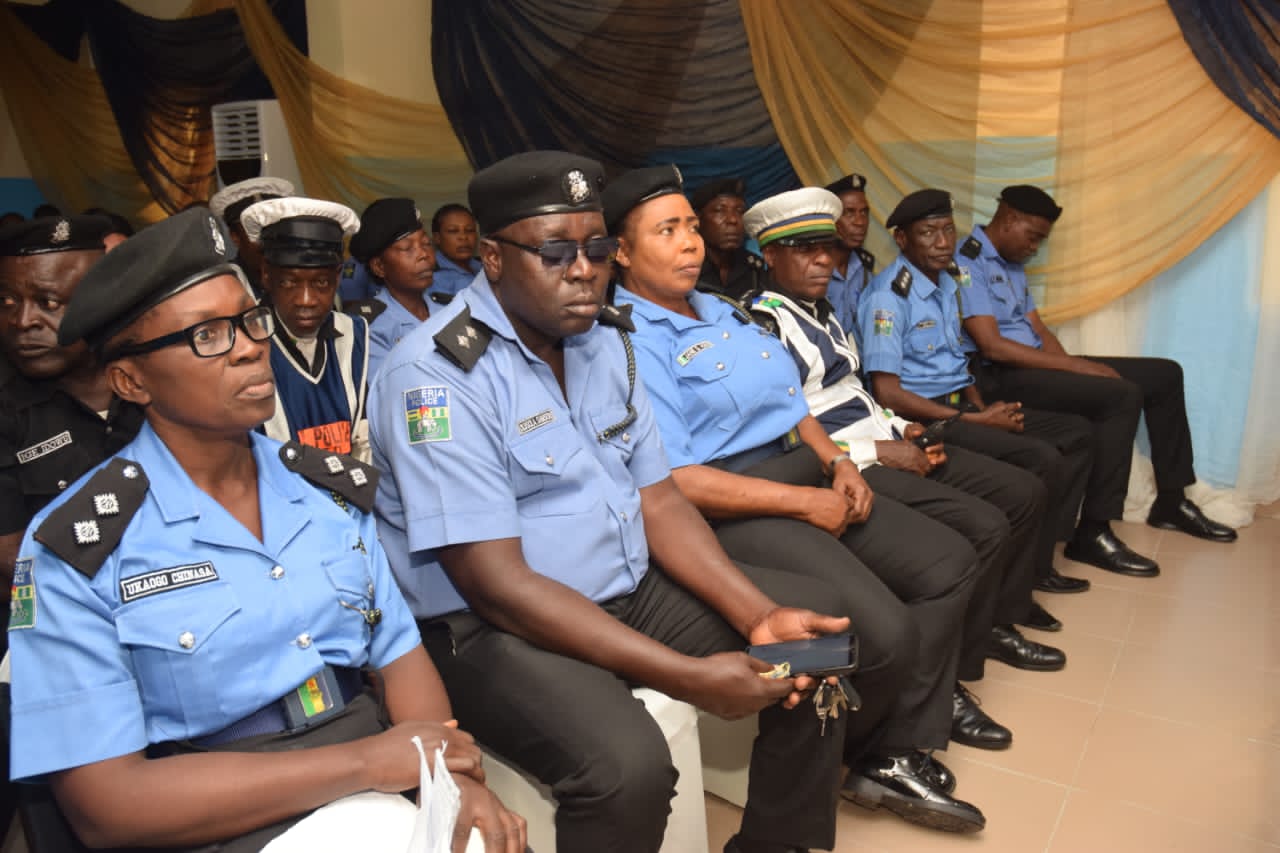 Officers of Ojodu Police Division during ACP Okafor's familiarization visit to Ojodu Police division...