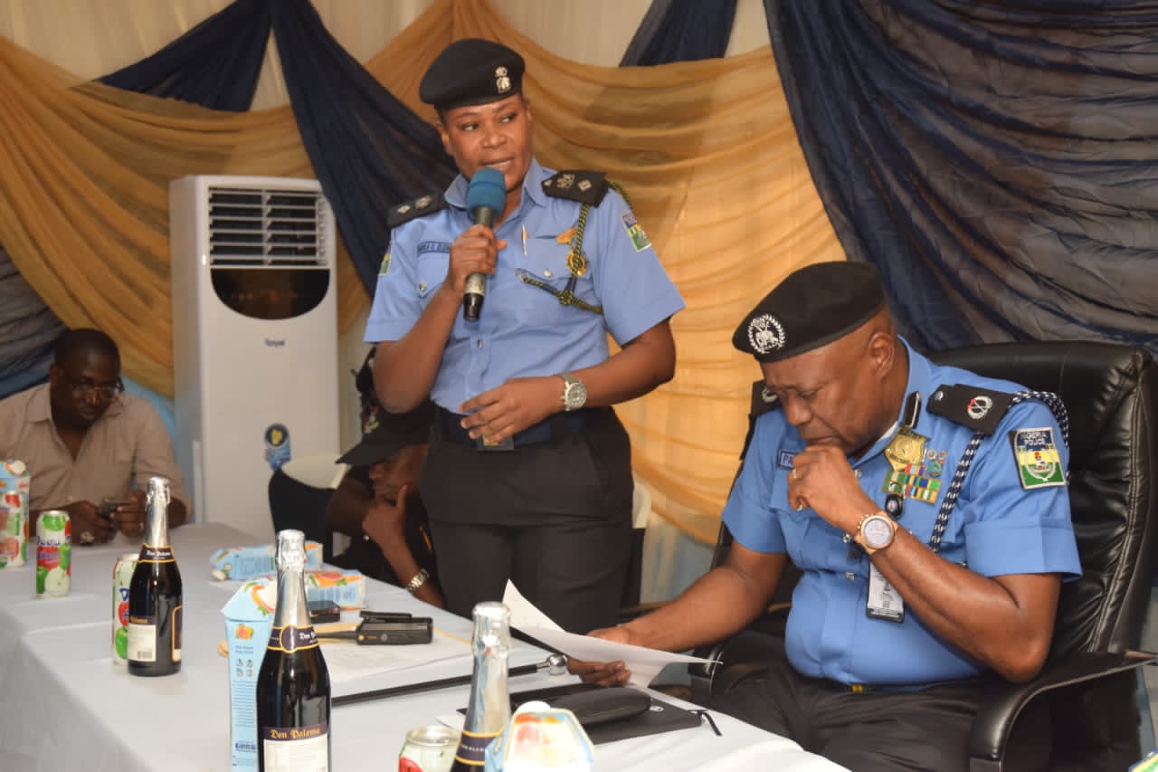 Commander, Area F, ACP Paul Azuka Okafor (right); DPO, Ojodu Division, CSP Elizabeth Oluwatoyin Opadola during ACP Okafor's familiarization visit to community stakeholders and Ojodu Police Division...