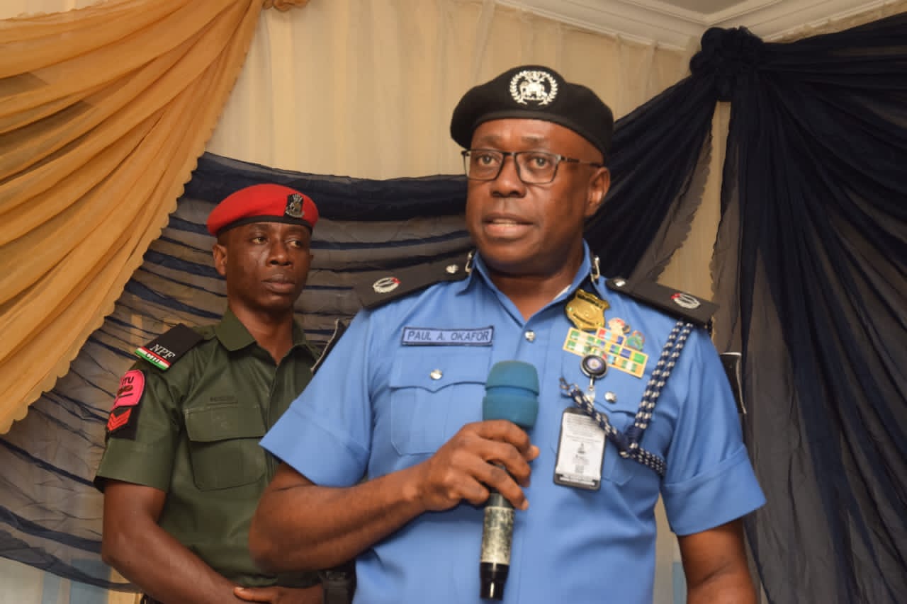 Commander, Area F, ACP Paul Azuka Okafor giving his speech during his familiarization visit to community stakeholders and Ojodu Police Division...