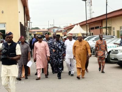 Members of the Lagos State House of Assembly with the Chairman, Lagos Taskforce, CSP Adetayo Akerele 