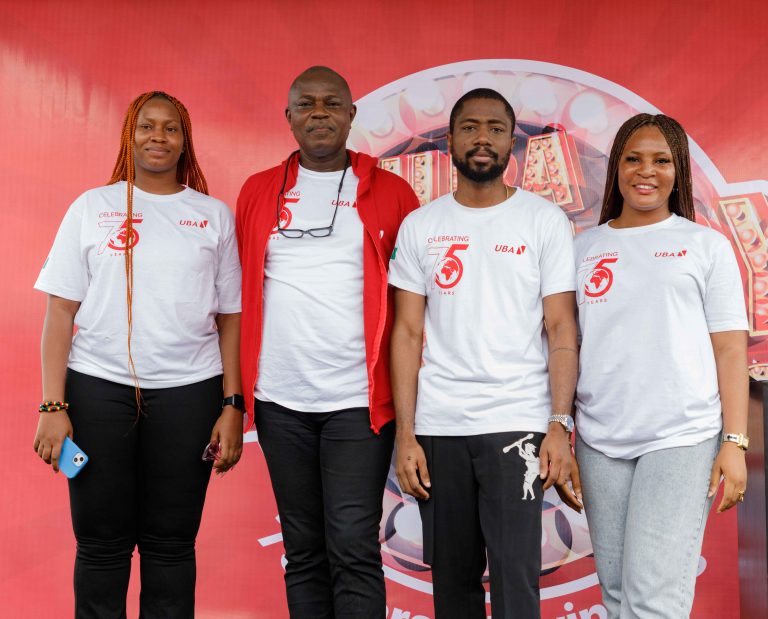 Segment Executive, Children and Youth banking, United Bank for Africa (UBA)Plc, Ozioma Obi; Head, Retail Products and Sales, UBA, Prince Ayewoh; Head, Segment / Channel Marketing, UBA Plc, Femi Osobajo and Segment Executive, Retail, Chinyere Obi, UBA Plc, at the official Launch of UBA Legacy Promo, held in Lagos on Saturday, designed to reward customers in commemoration of the banks 75th anniversary