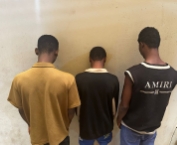 The suspected fraudsters; Odion Victor, Amos Godwin and Ayomide Michael