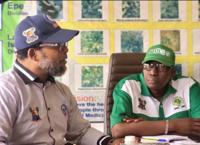 General Manager, Lagos State Consumer Protection Agency (LASCOPA), Mr Afolabi Solebo with the DG, Lagos State Traditional Medicine Board (LSTMB), Mr. Babatunde Adele 