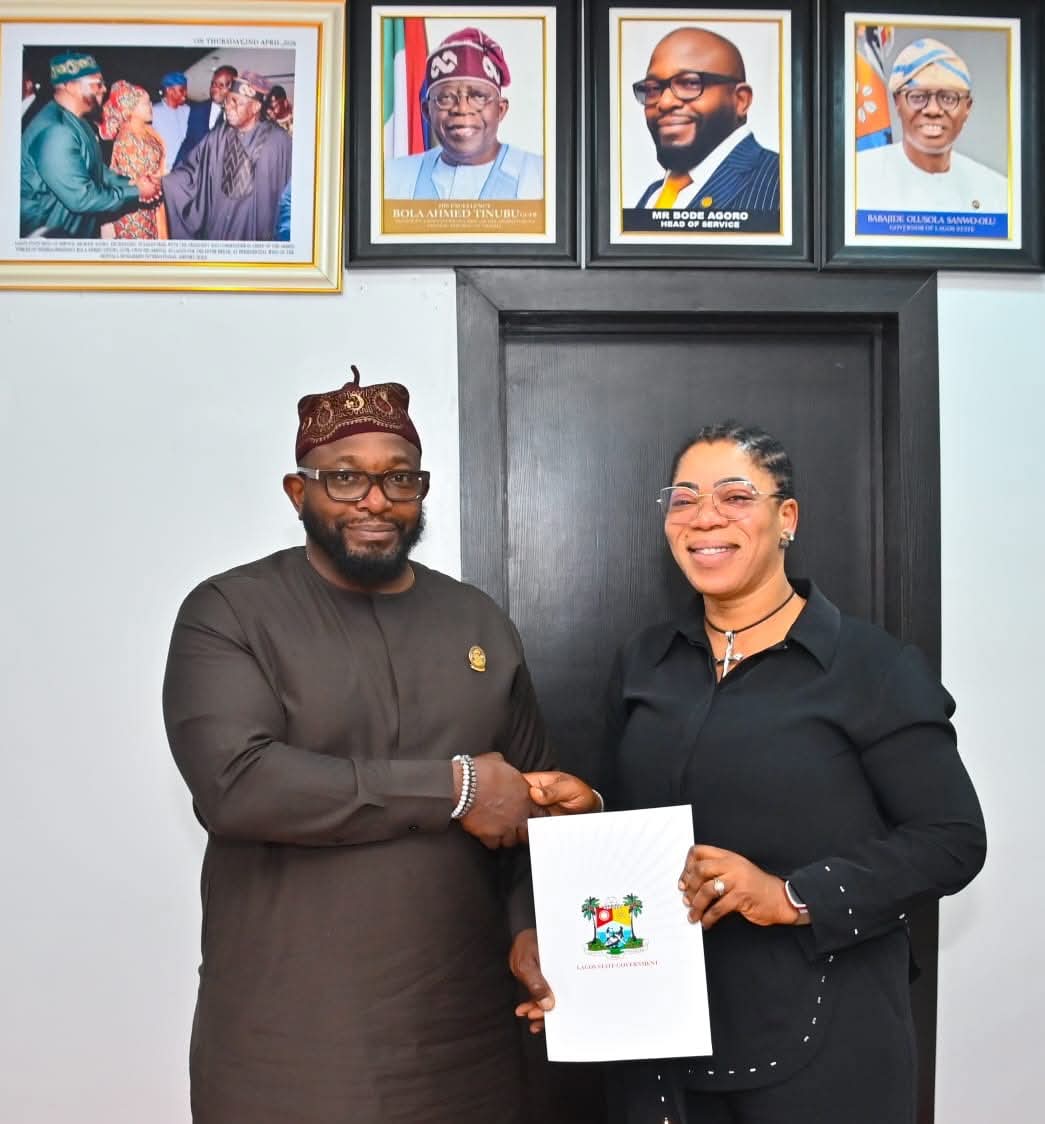 Lagos State Head of Service, Bode Agoro Presents Appointments Letter To Olufunke Omolara Tayo As Acting State Auditor-General - Trek Africa